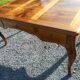 large double-sided walnut desk 3 drawers 2 pulls