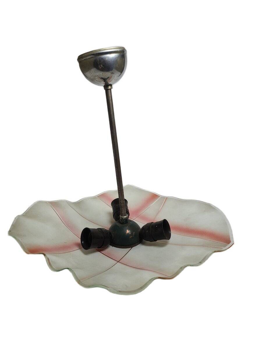Vintage pendant light in glass, Poland, 1970s