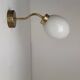 Antique small brass and opaline wall light vintage