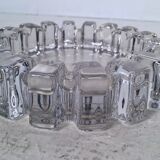 Large Brutalist Lead Crystal Ashtray / Bowl, Japan, c.1950.