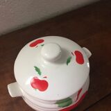 Vintage pot in faience with apple decoration