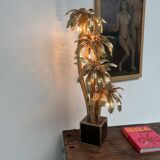 Brass palm tree table lamp with 4 trunks