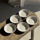 Set of 5 thick white deep plates, no brand, D21.5.