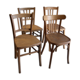 Chaises bistrot dépareillées (Lot de 4) – circa 50