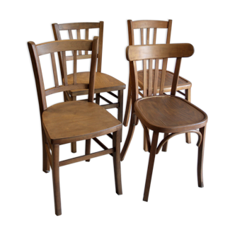 Chaises bistrot dépareillées (Lot de 4) – circa 50