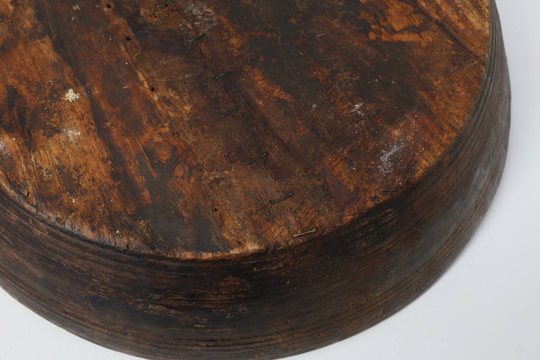 Large handcrafted solid wooden bowl in wabi wabi style, France ca. 1950