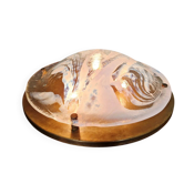 Large brass and Murano glass ceiling light, Hillebrand, 1970.