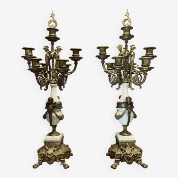 Paire de chandeliers style Louis XVI