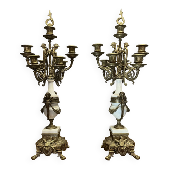 Paire de chandeliers style Louis XVI