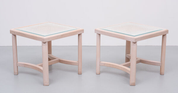 Tables d’appoint en osier des années 1970 France