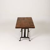 Coffee table in wood and wrought iron