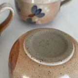 Set of 2 large vintage stoneware mugs from Atelier du Marais – Flower mugs