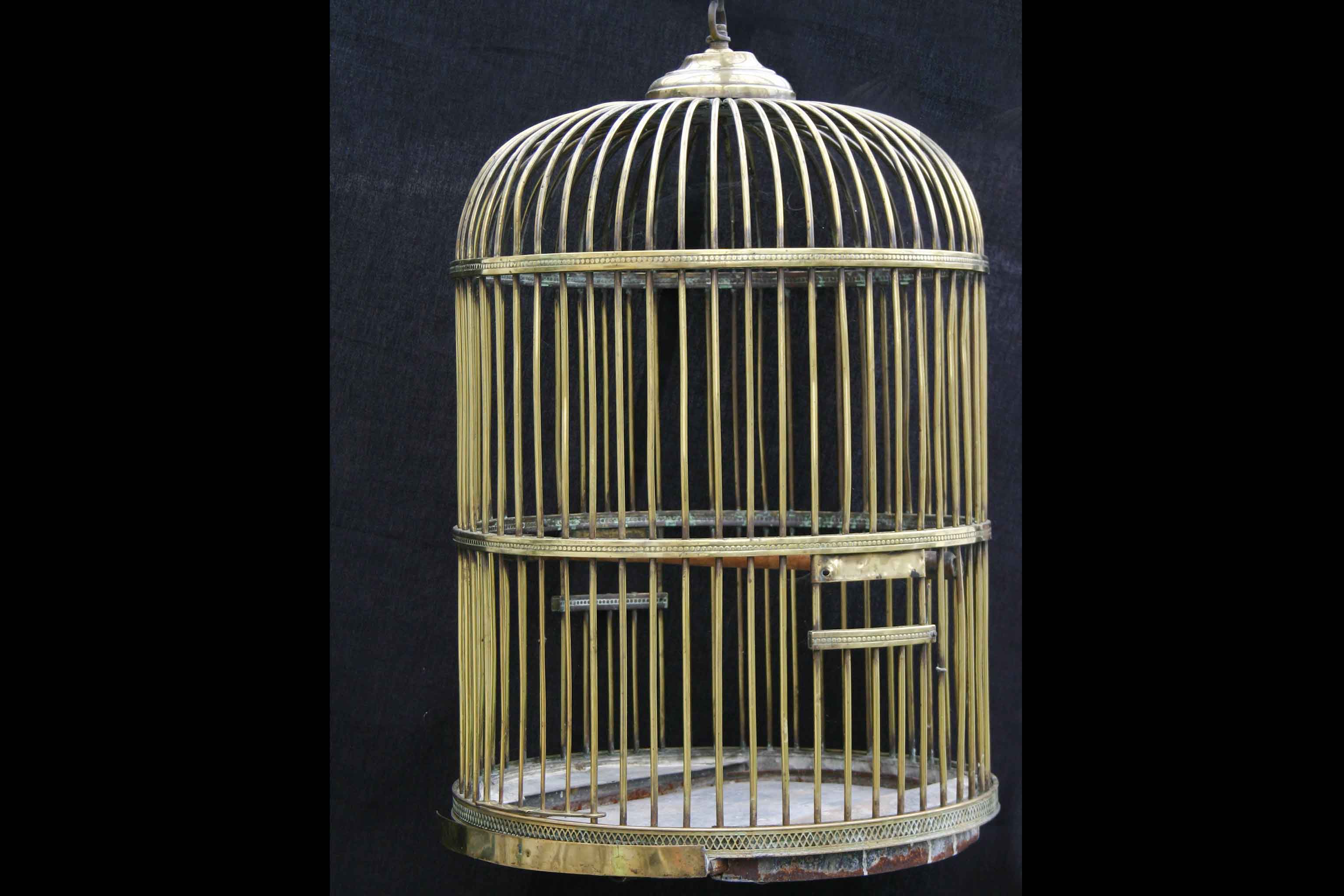 18th century brass Parrot cage