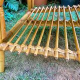 Coffee table in bamboo and rattan 70s