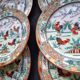 Set of 6 vintage Chinese porcelain plates from Macau (1970) hand painted