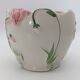 Vintage ceramic cache-pot with floral relief (Barbotine) – Ø 20 cm