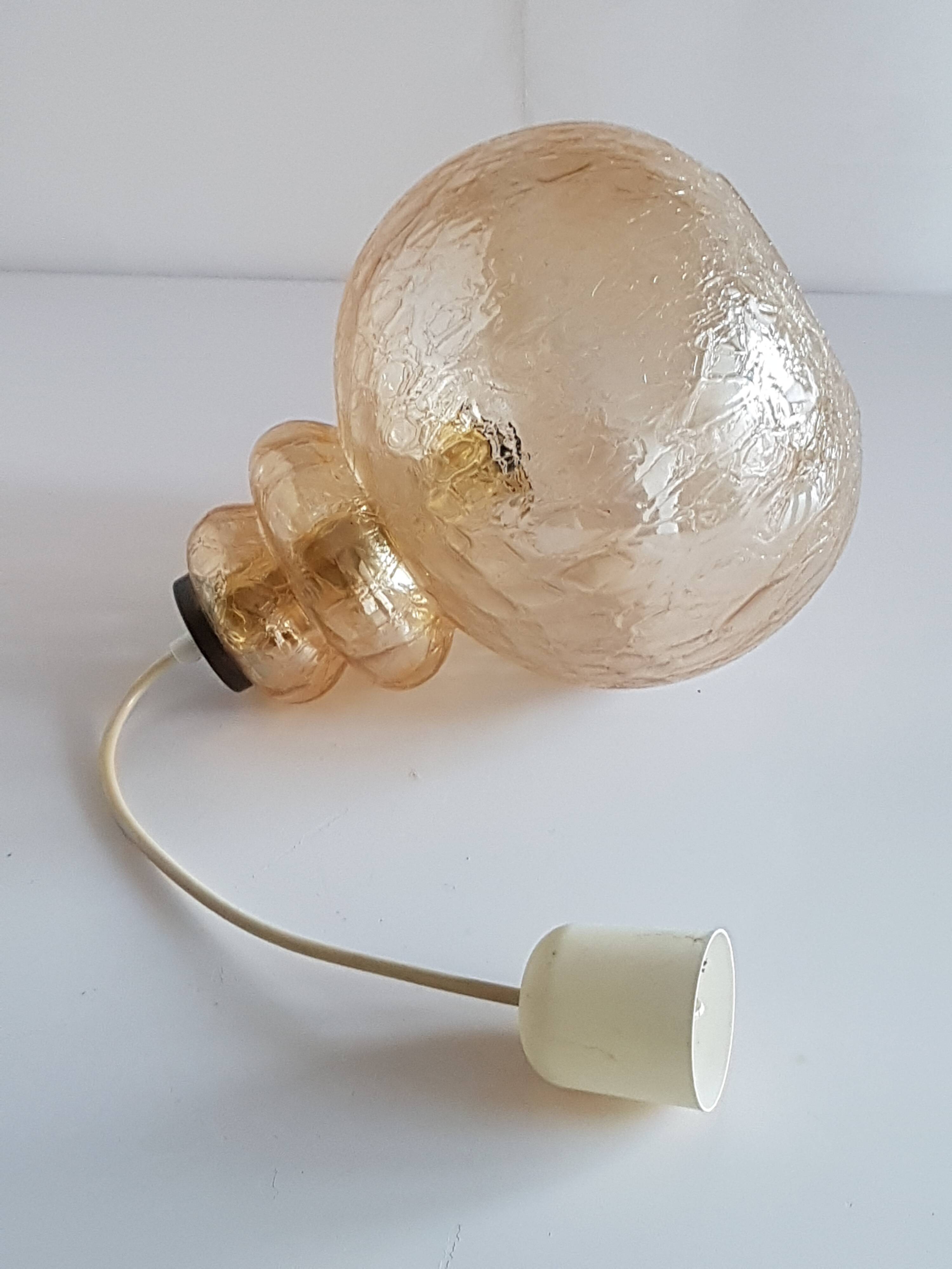 Suspension vintage verre fumé année 1965