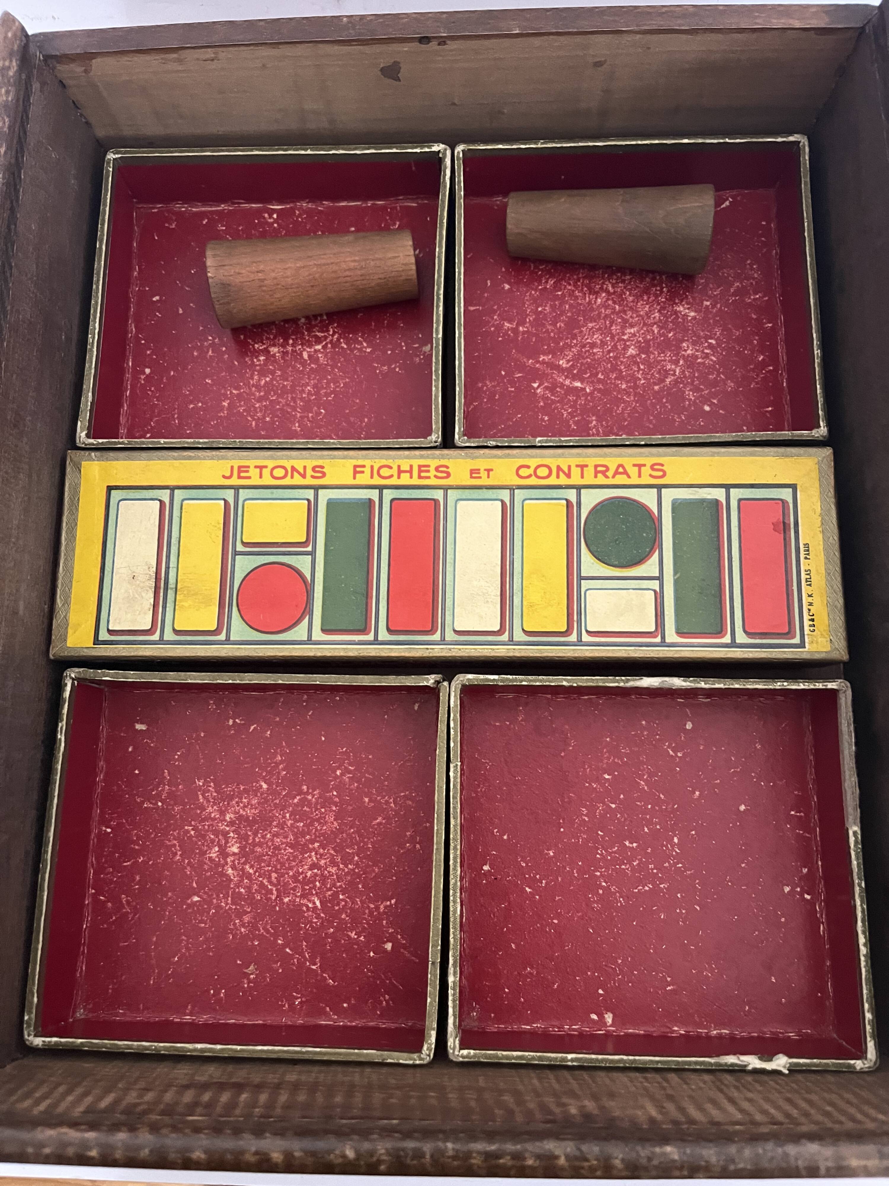 Old game of nain jaune with its bone tokens.