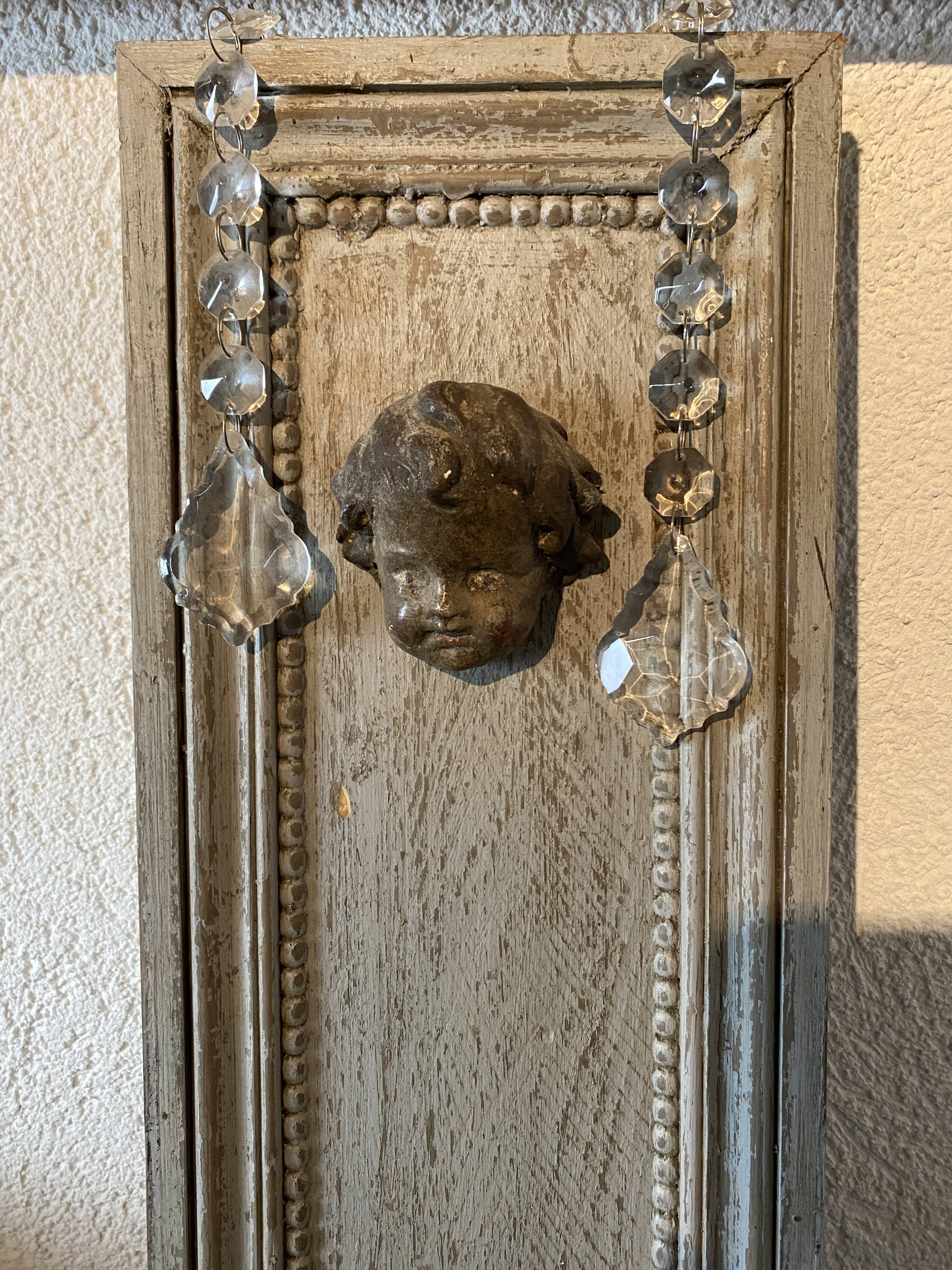 Wooden panel "Angelot" old ceruse gray