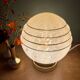 Vintage art deco globe table lamp in yellow and gold Clichy glass