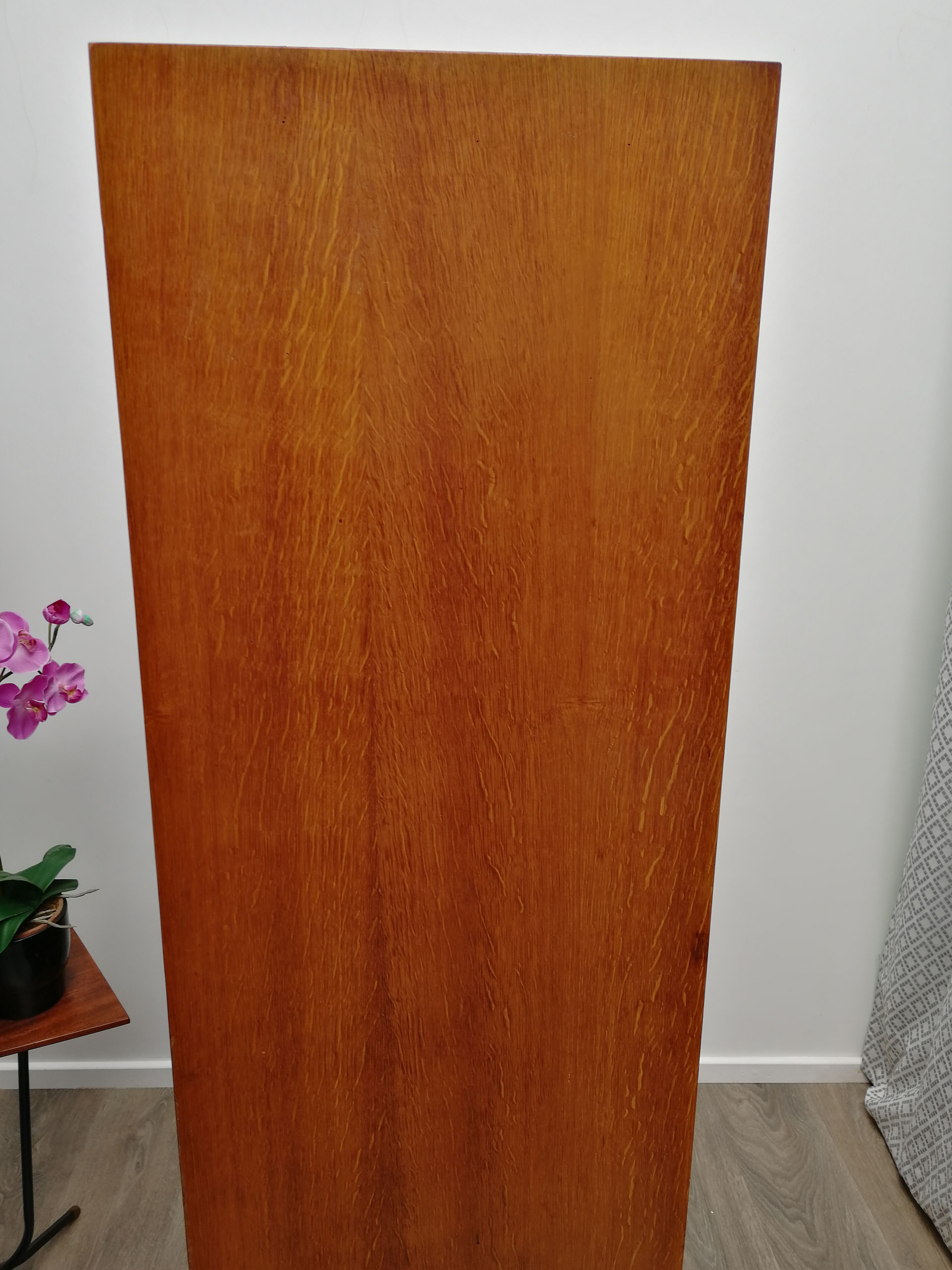 Oak and rattan secretary