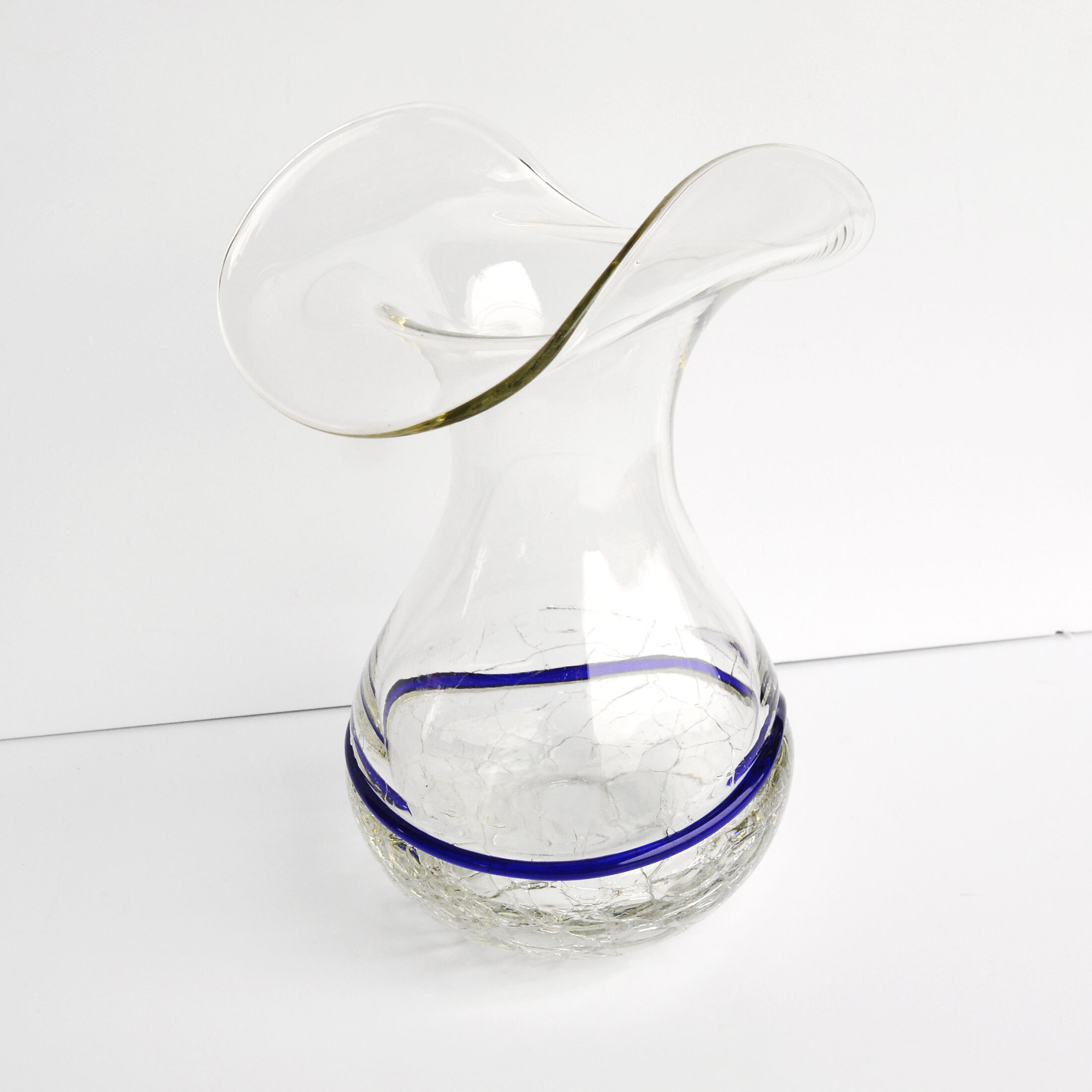 Ice-glass vase, Harrachov Sklo, Czechoslovakia 1970s