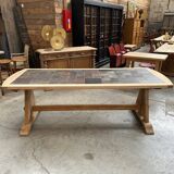 1960s oak and slate table