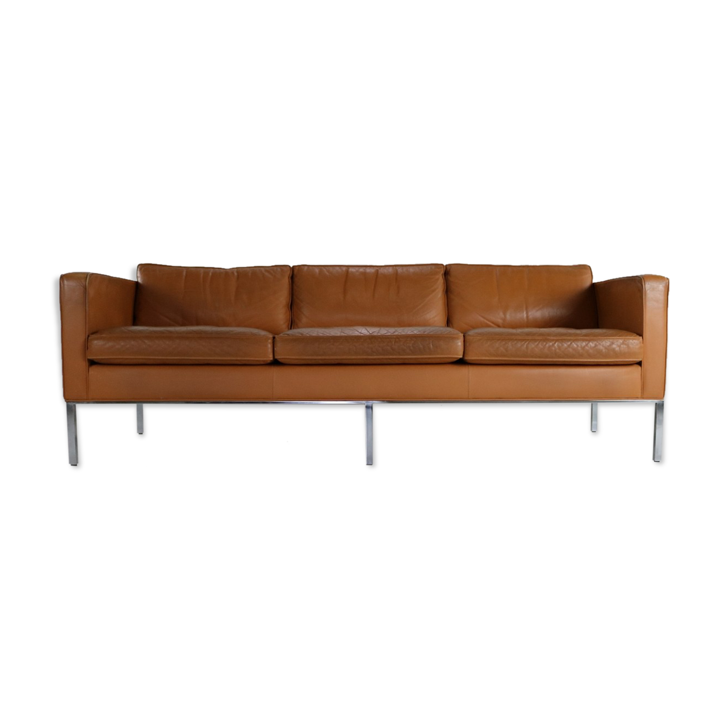 Dutch design three seater leather sofa by Artifort