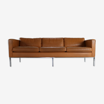 Dutch design three seater leather sofa by Artifort