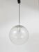 Large glass globe pendant light with bubbles and chrome by Peil & Putzler, Germany, 1970s.