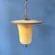Vintage 1950s glass and brass pendant light.
