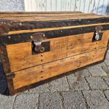 Old trunk coffee table bar
