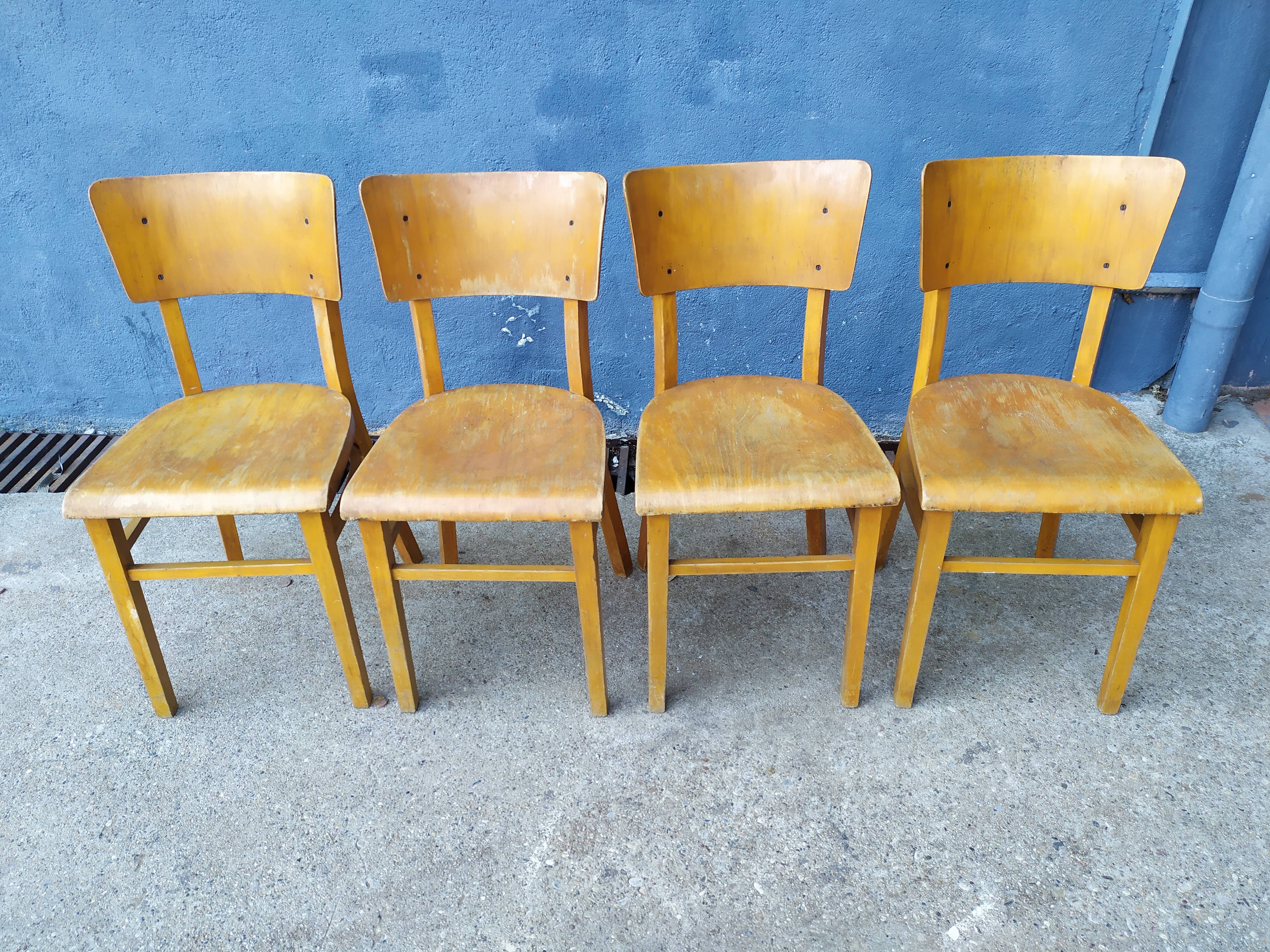 Series of 4 thonet bistro chairs