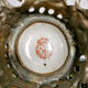 Set of 2 decorative brass candle holders porcelain parrots