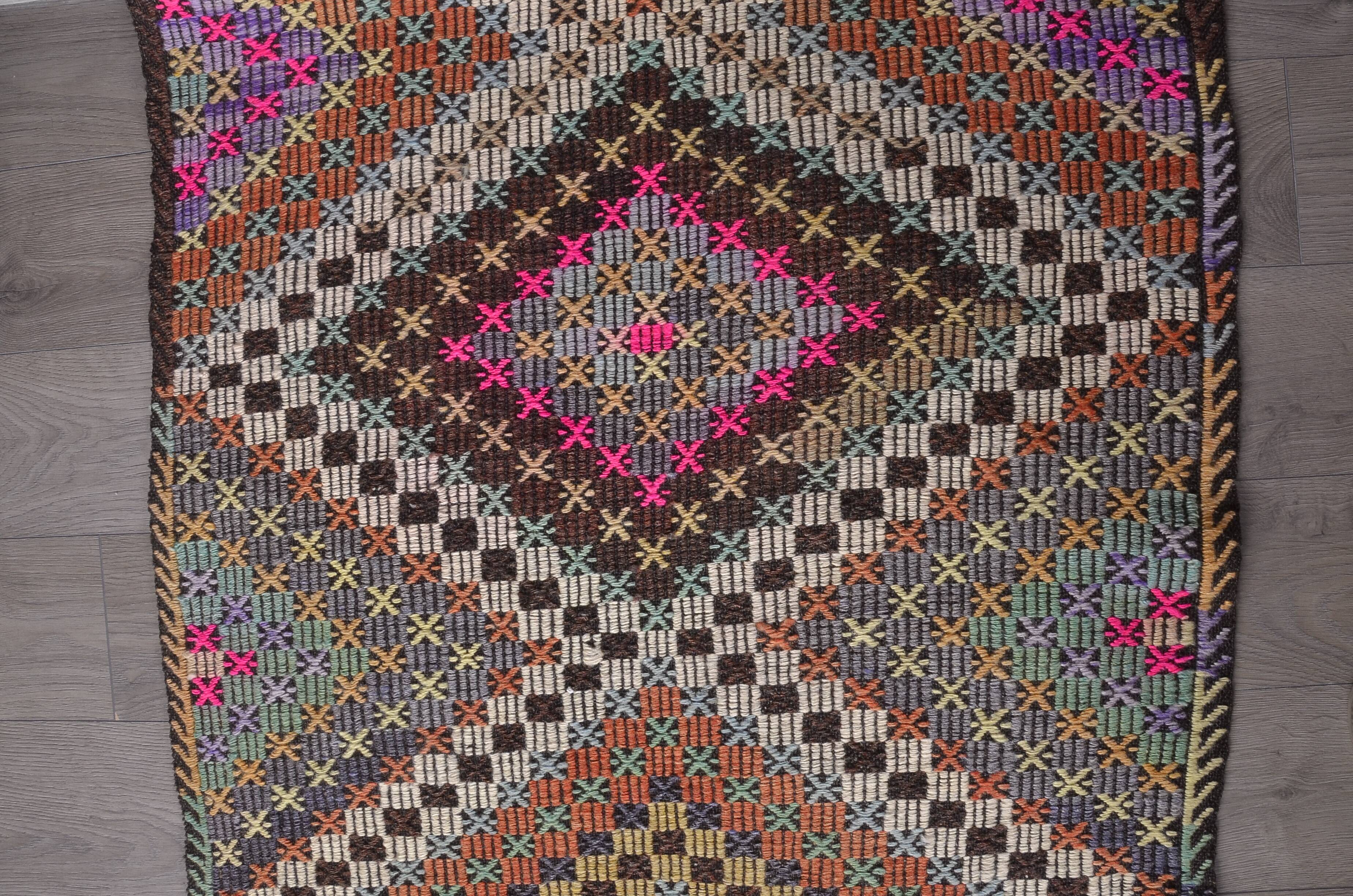 Oushak Vintage Hallway Runner Rug