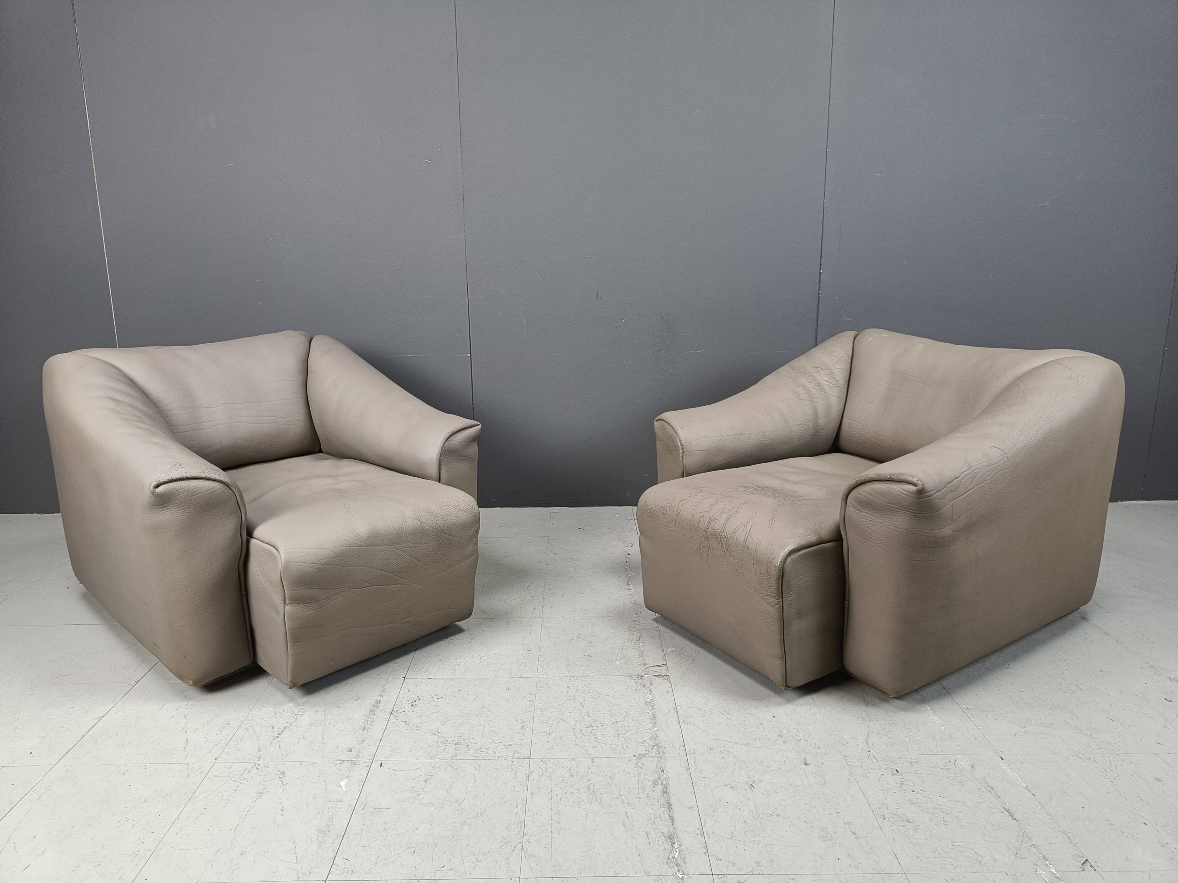 Vintage pair of D7 armchairs by Desede, 1970s