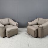 Vintage pair of D7 armchairs by Desede, 1970s