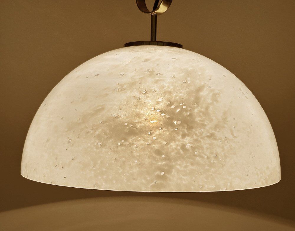 Suspension vintage en verre de Glashütte Limburg, années 1970