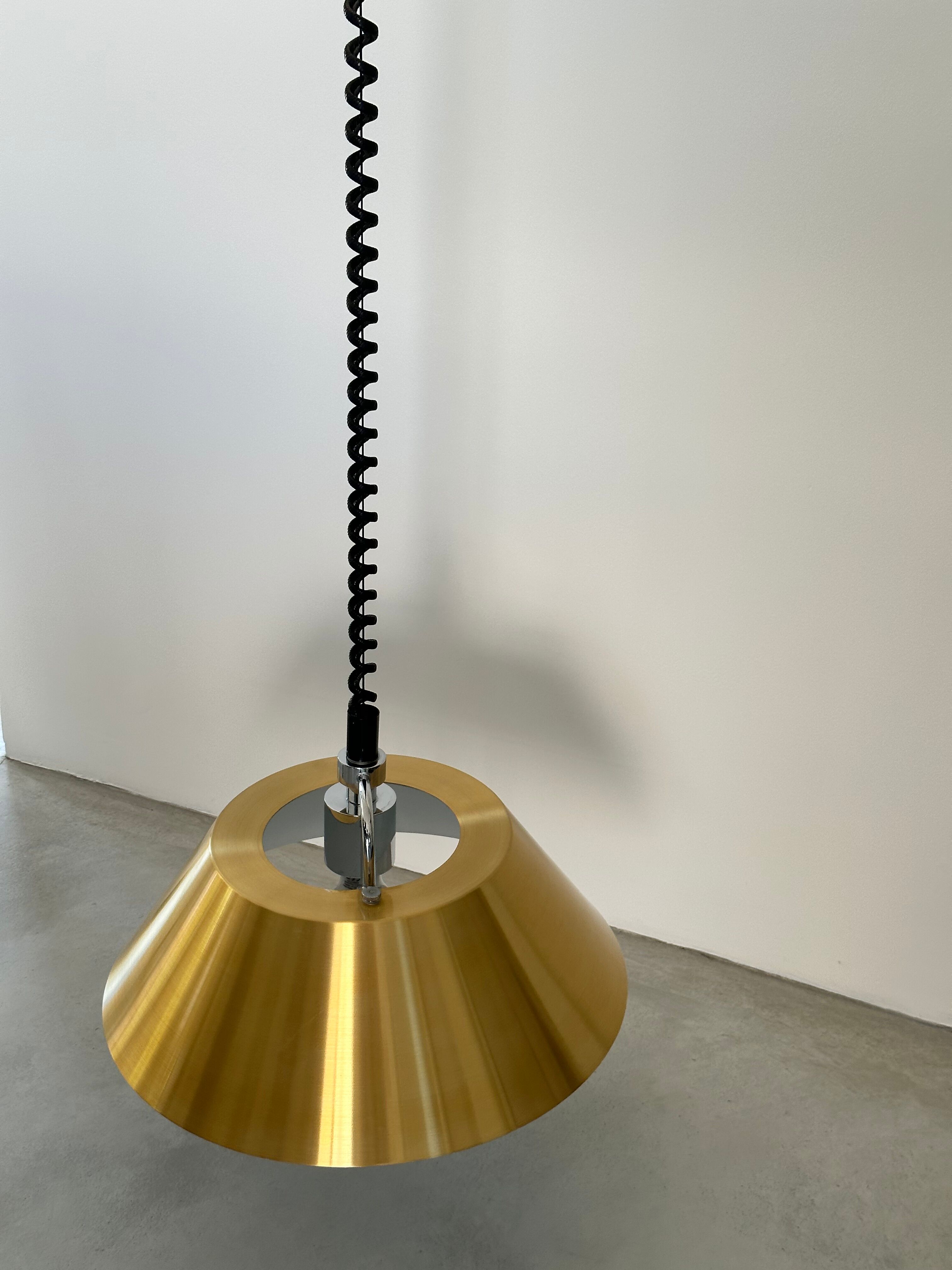 Chandelier pendant lamp rises and falls, design Jo Hammerborg for Fog and Mørup, Denmark circa 1960