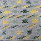 Flat-woven grey and yellow Margoum Nomad kilim rug