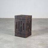 Charred Cedar Side Table or Stool, Contemporary Yakisugi Technique