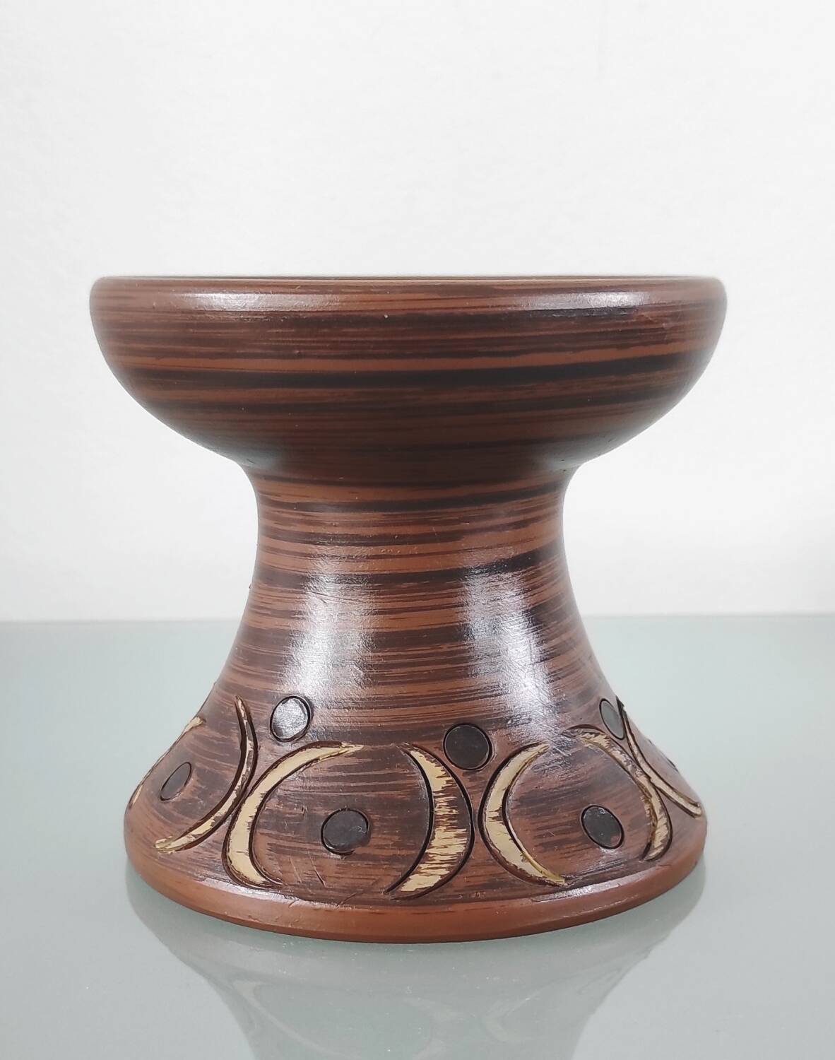 Bougeoir en grès artisanal – Töpferstudio Münk (Années 70)
