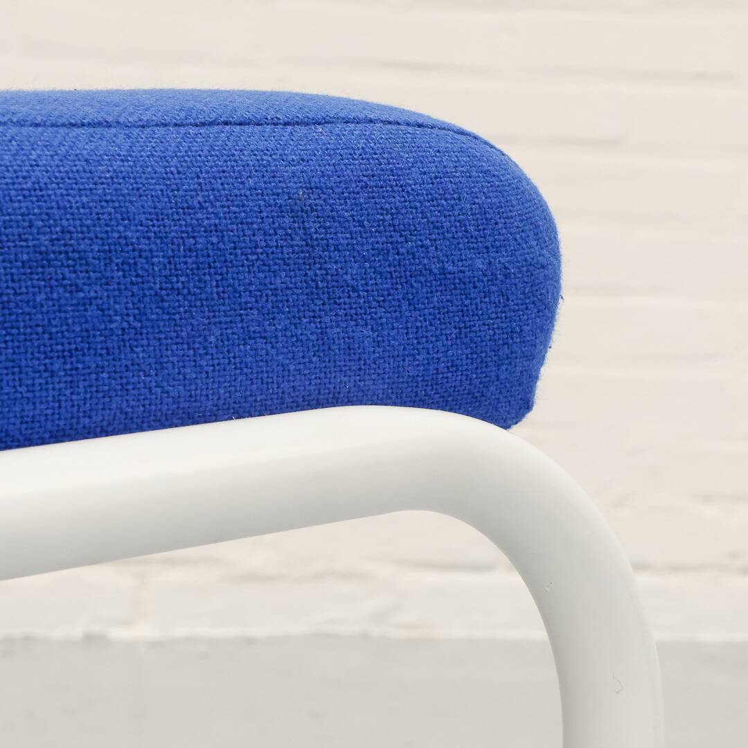 Postmodern Blue Tubular Frame Lounge Chair