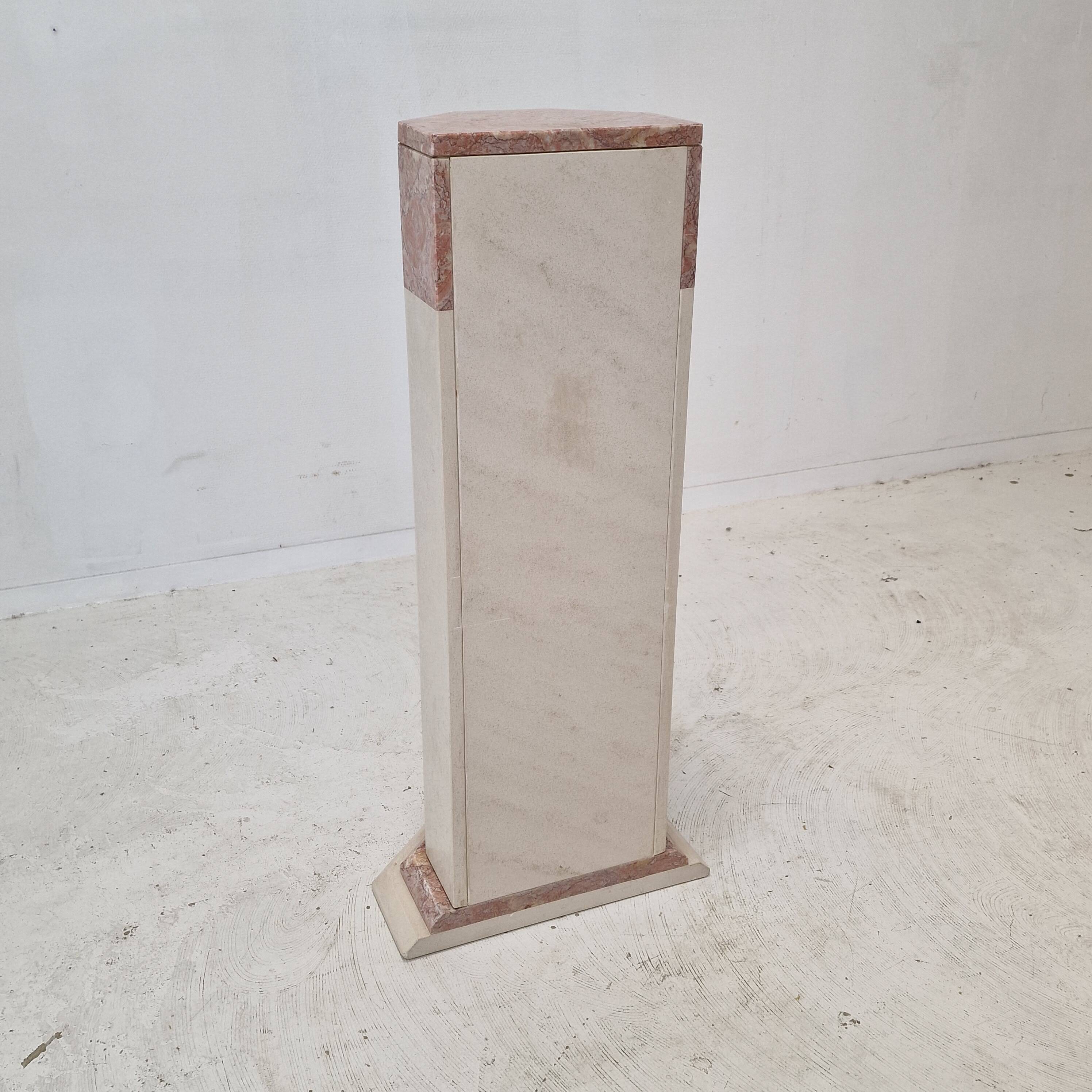 Italian marble pedestal, 1980s