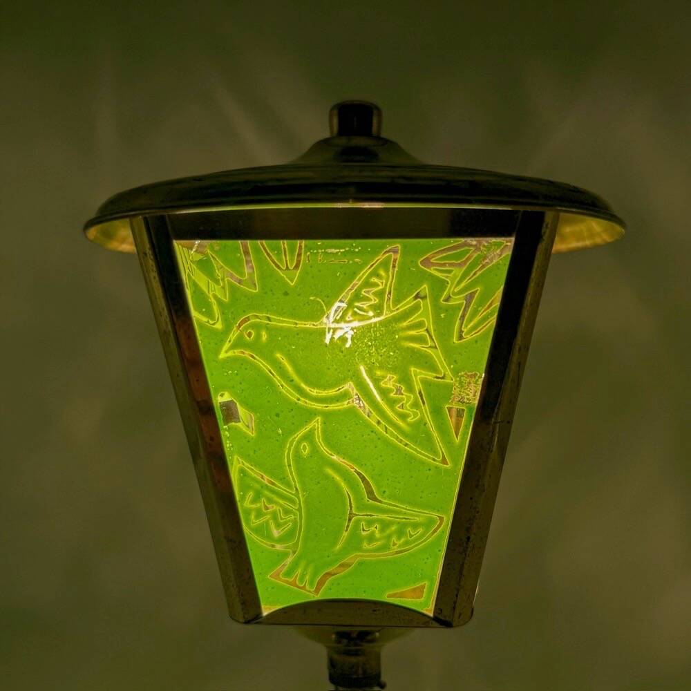 1950s brass and glass street lamp night light