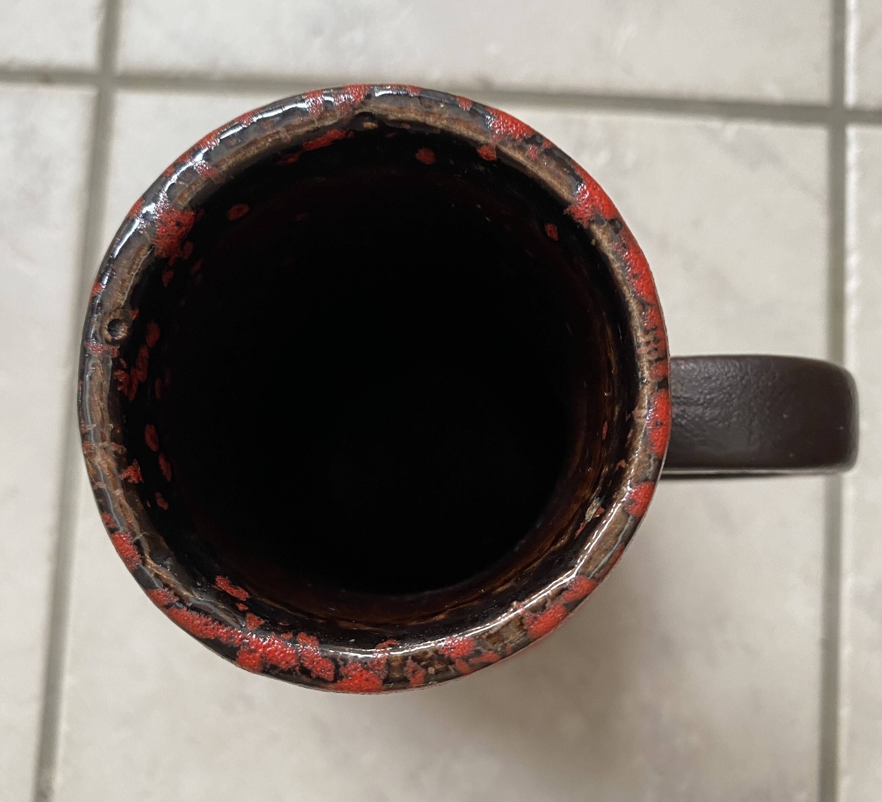 Scheurich vase model 428-26 red and black west germany pottery