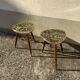 Vintage coffee table pedestal table tripod vintage formica ceramic style tray end of sofa