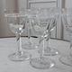 Set of 5 glasses of trompe l'oeil white wine bar 40s