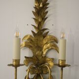 wrought iron wall lamp, with gold leaf, year 60