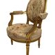 Louis XVI style gilded wood armchair, late 19th or early 20th century